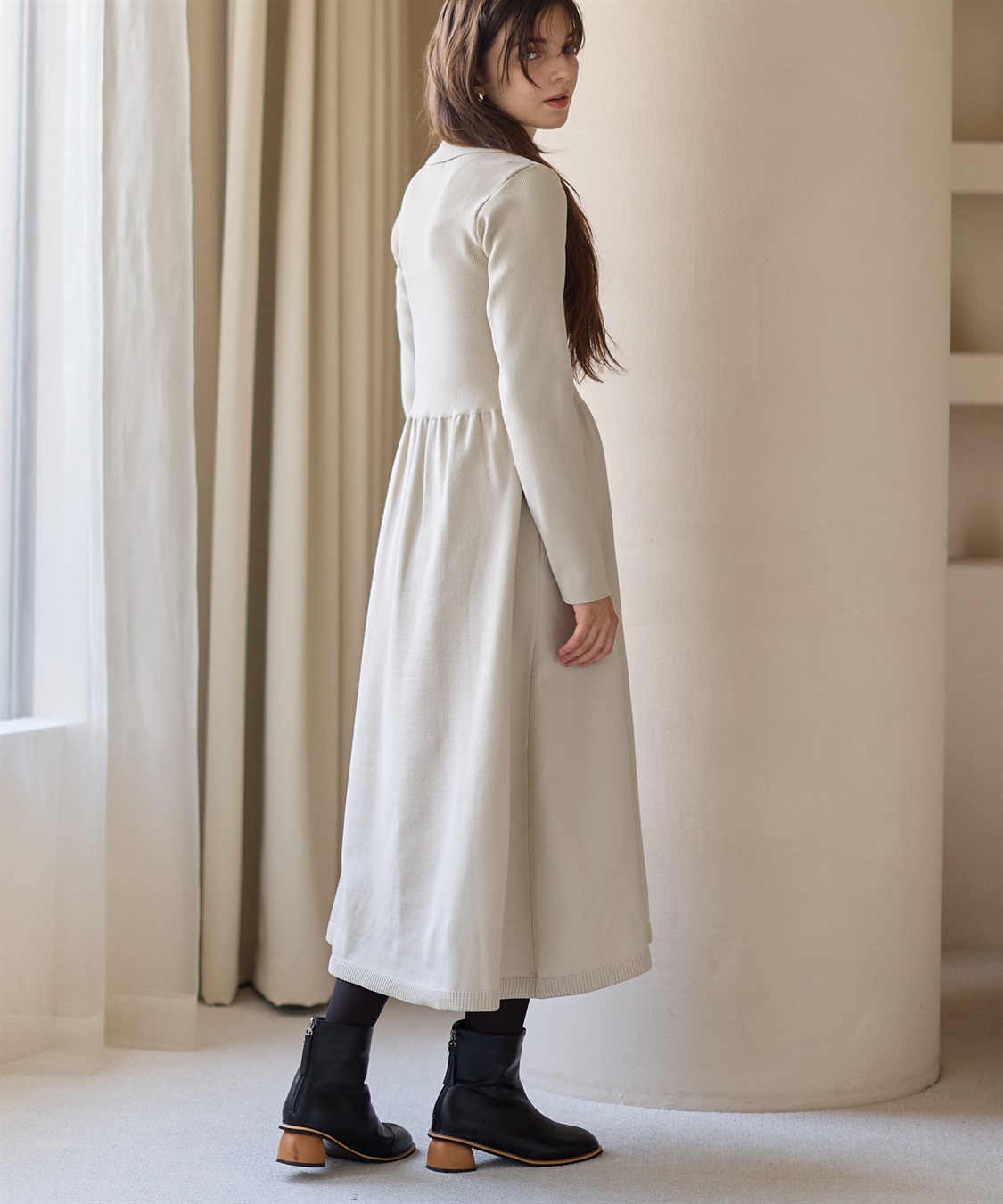 Rosemadame ポロニットワンピース(マタニティ&授乳服）授乳口付き 授乳楽々 妊婦服 産前・産後対応_sub_12