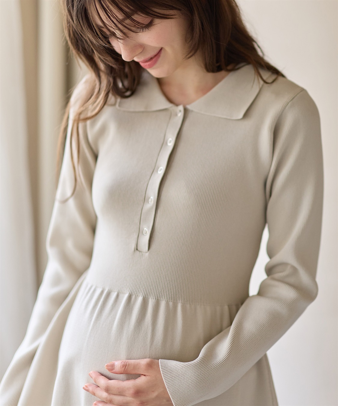 Rosemadame ポロニットワンピース(マタニティ&授乳服）授乳口付き 授乳楽々 妊婦服 産前・産後対応_sub_13