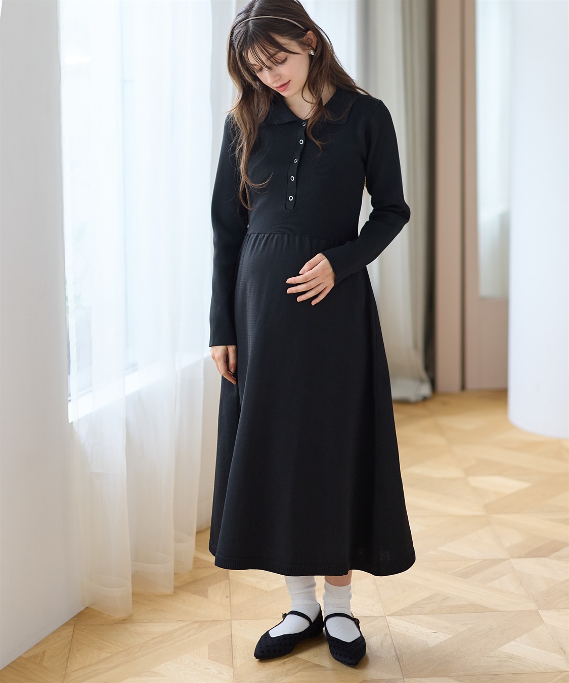 Rosemadame ポロニットワンピース(マタニティ&授乳服）授乳口付き 授乳楽々 妊婦服 産前・産後対応_sub_15