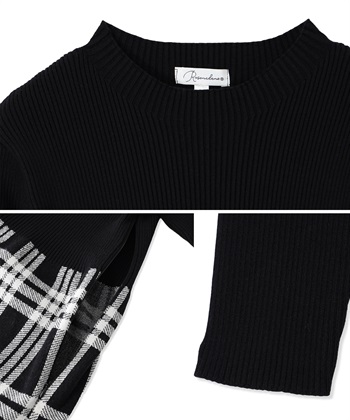 Rosemadame チェック柄切替ニットワンピース(マタニティ&授乳服）授乳口付き 授乳楽々 妊婦服 産前・産後対応_subthumb_19