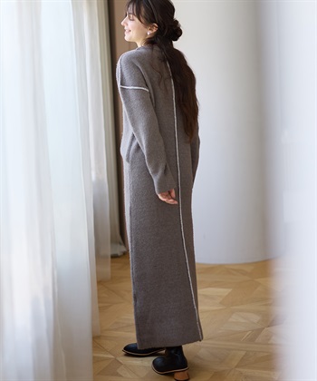 Rosemadame 配色ステッチニットワンピース(マタニティ&授乳服）授乳口付き 授乳楽々 妊婦服 産前・産後対応_subthumb_12