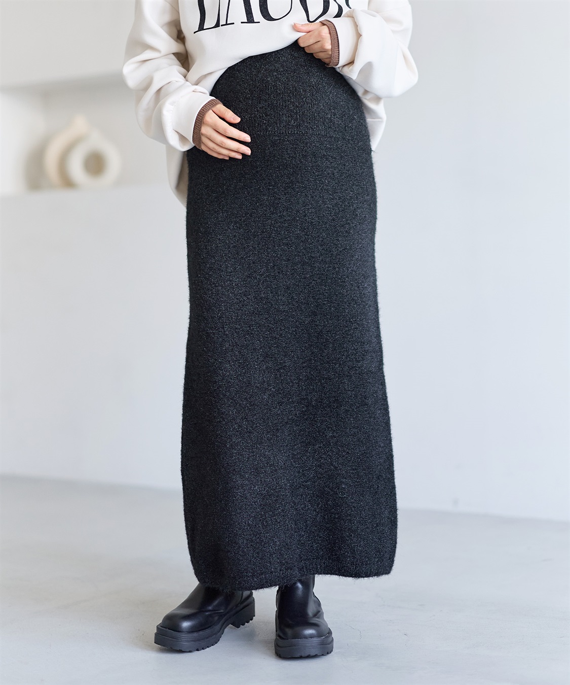 Rosemadame 微シャギーニットスカート（マタニティ～産後）妊婦服 産前・産後対応_sub_7