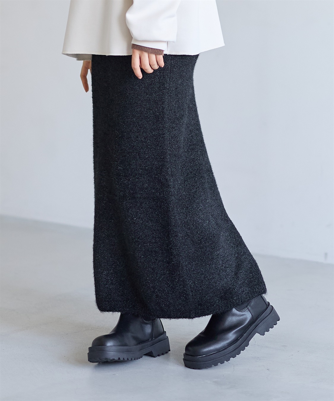 Rosemadame 微シャギーニットスカート（マタニティ～産後）妊婦服 産前・産後対応_sub_8