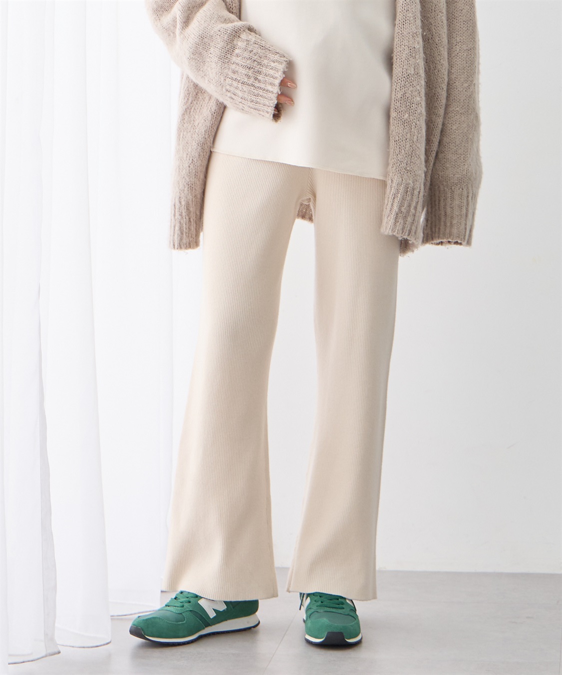 Rosemadame すっきりシルエットニットパンツ（マタニティ～産後）妊婦服 産前・産後対応・ウエスト調節紐付き_sub_1