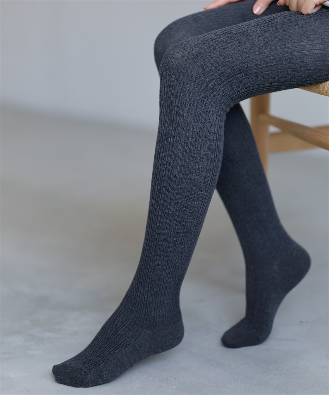 Rosemadame ウエスト楽ちんケーブルニットマタニティタイツ_sub_6