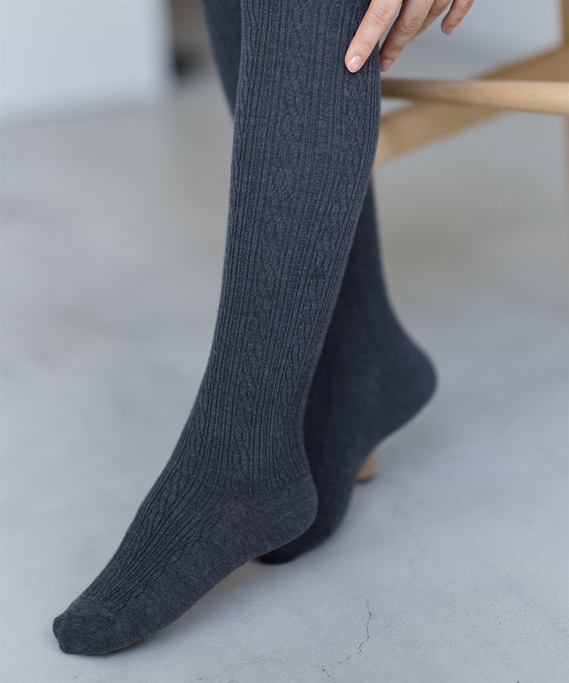 Rosemadame ウエスト楽ちんケーブルニットマタニティタイツ_sub_8