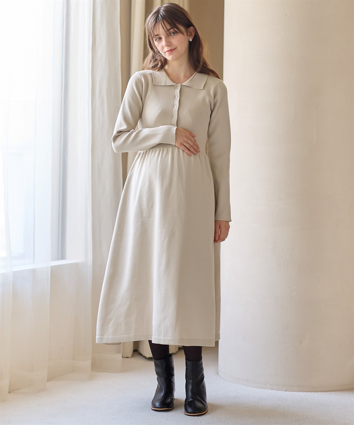 Rosemadame ウエスト楽ちん120D素肌見えフェイクマタニティタイツ_sub_15