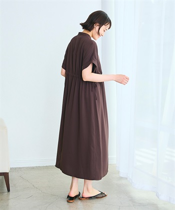 Rosemadame 麻調合繊スキッパ― ドロストシャツワンピース（マタニティ/授乳服）授乳口付き 授乳楽々 妊婦服 産前・産後対応_subthumb_7
