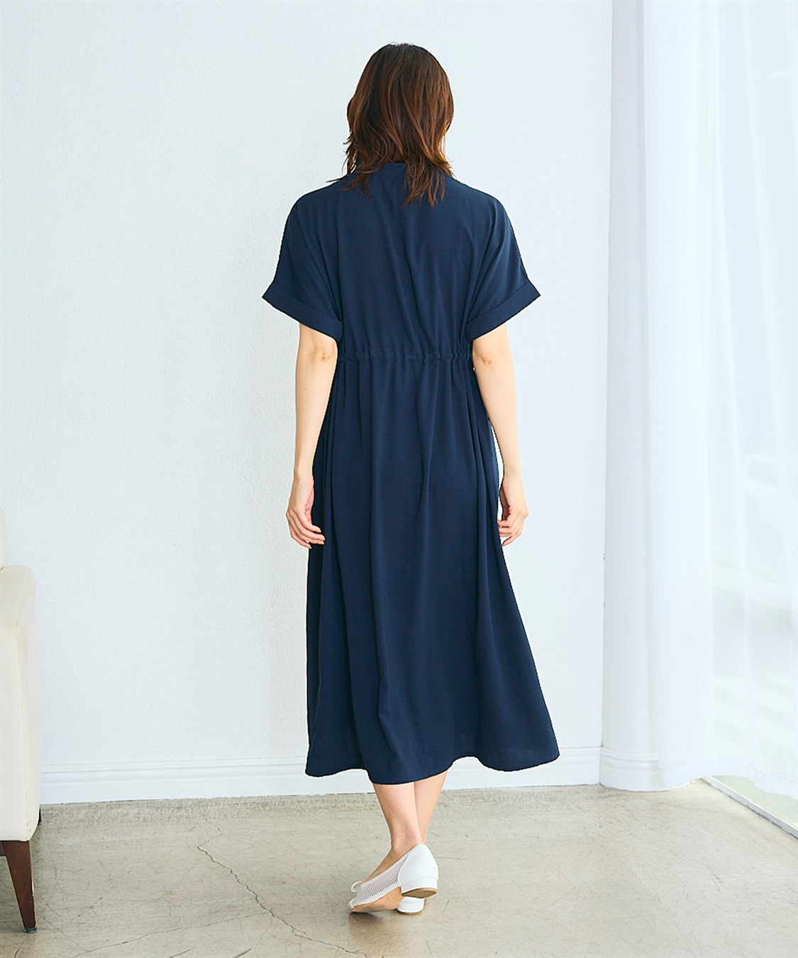 Rosemadame 麻調合繊スキッパ― ドロストシャツワンピース（マタニティ/授乳服）授乳口付き 授乳楽々 妊婦服 産前・産後対応_sub_10