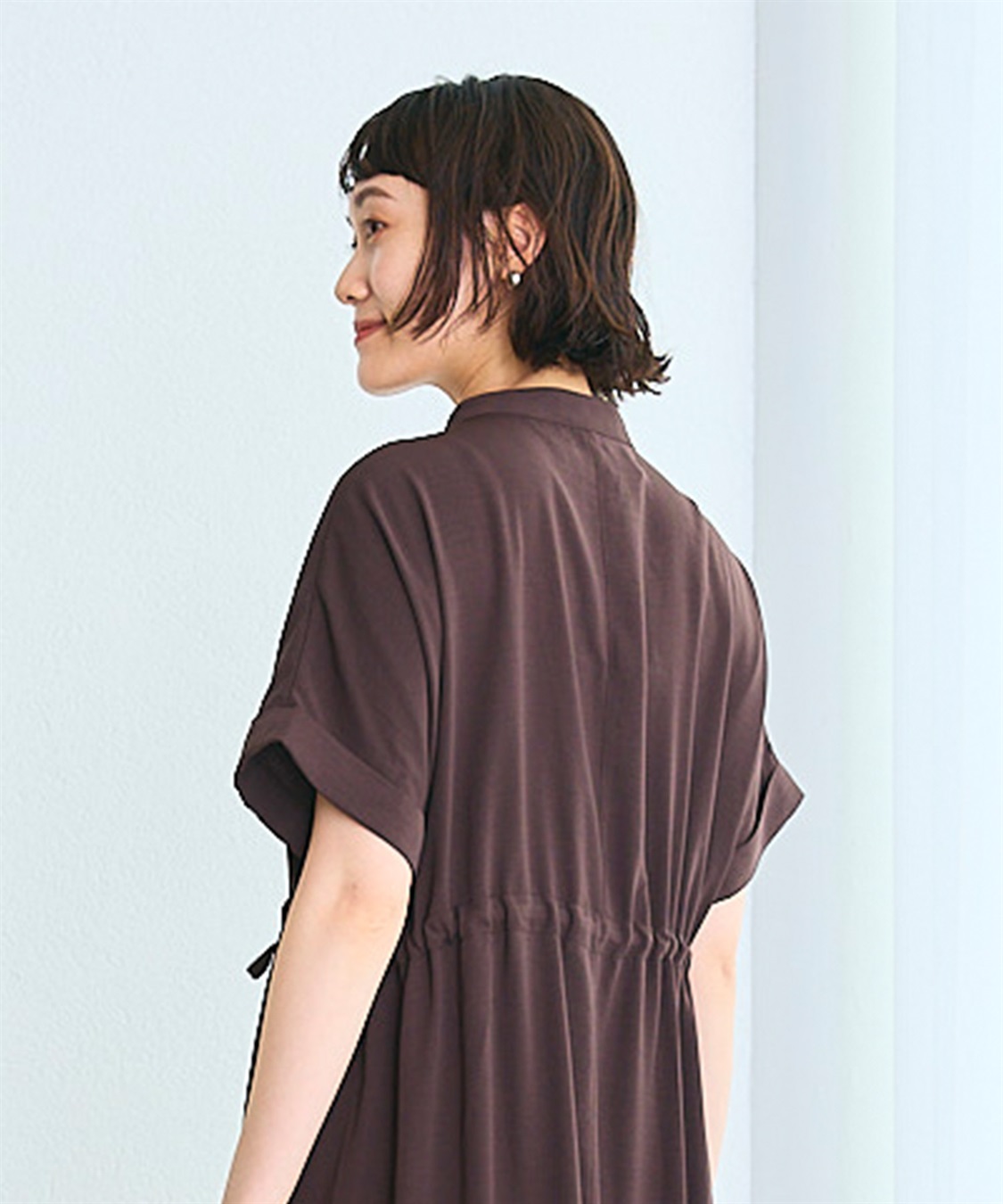 Rosemadame 麻調合繊スキッパ― ドロストシャツワンピース（マタニティ/授乳服）授乳口付き 授乳楽々 妊婦服 産前・産後対応_sub_12