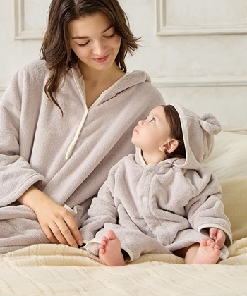 Rosemadame 親子バスローブ３点セット マタニティ バスローブ セット 親子 ギフト プレゼント 出産祝い トート付き 出産準備 ベビー バスローブワンピ お風呂 入浴 ペアルック バスタイム 男の子 女の子 バス_subthumb_1