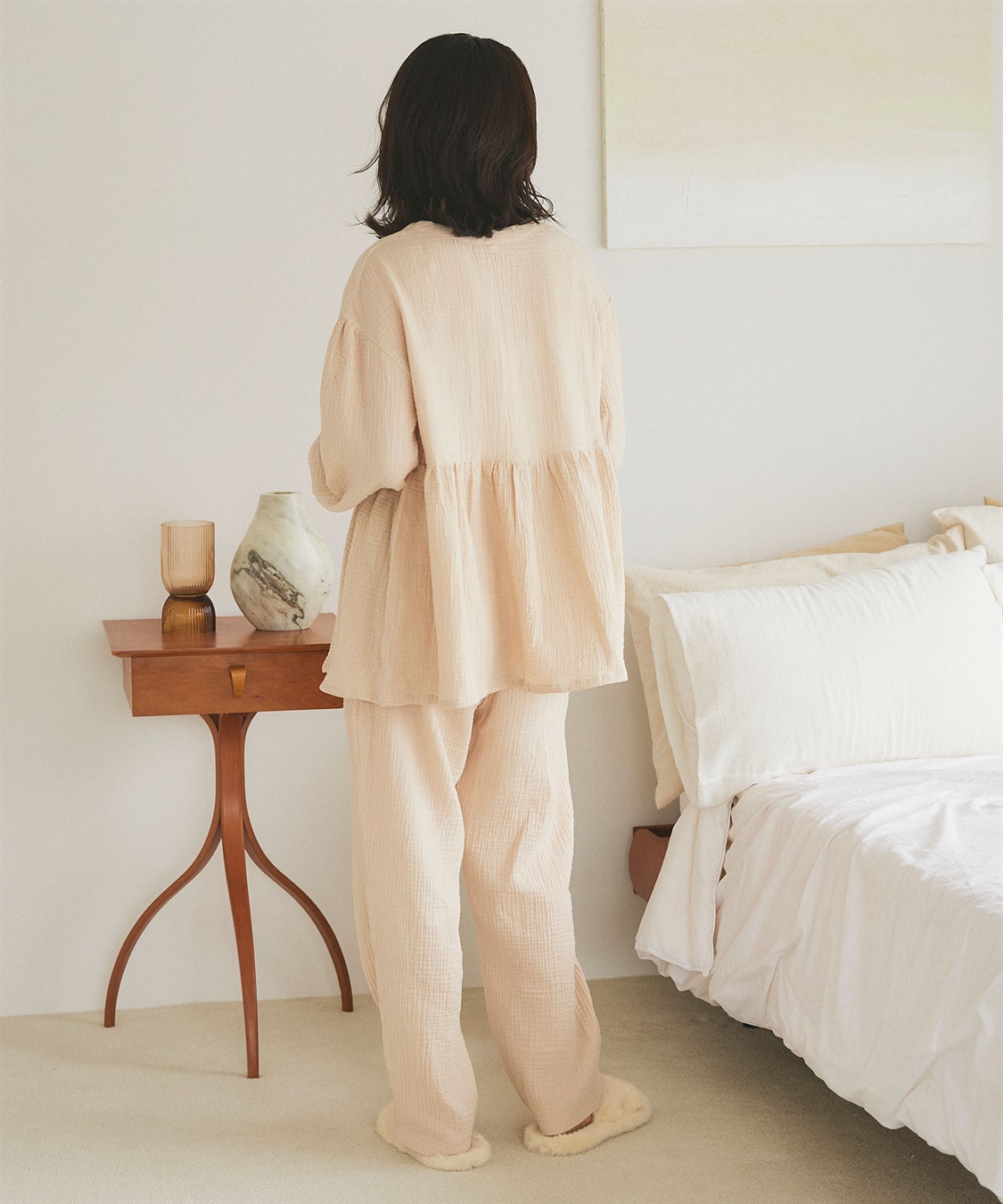 Life Style by cross marche 【LAFUKU/ラフク】ゆったり柔らかダブルガーゼパジャマ綿100％《上下セット》_sub_4