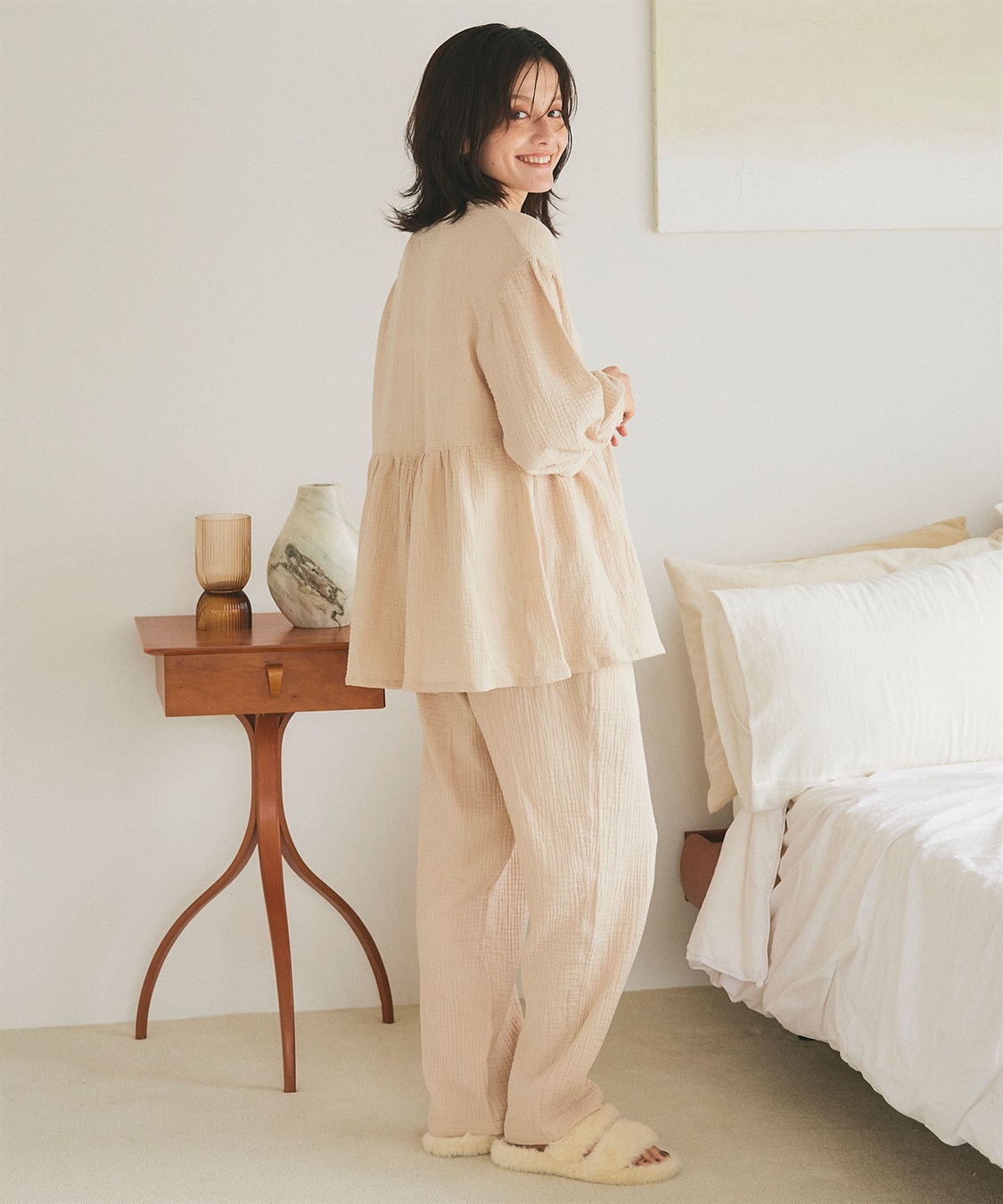 Life Style by cross marche 【LAFUKU/ラフク】ゆったり柔らかダブルガーゼパジャマ綿100％《上下セット》_sub_5