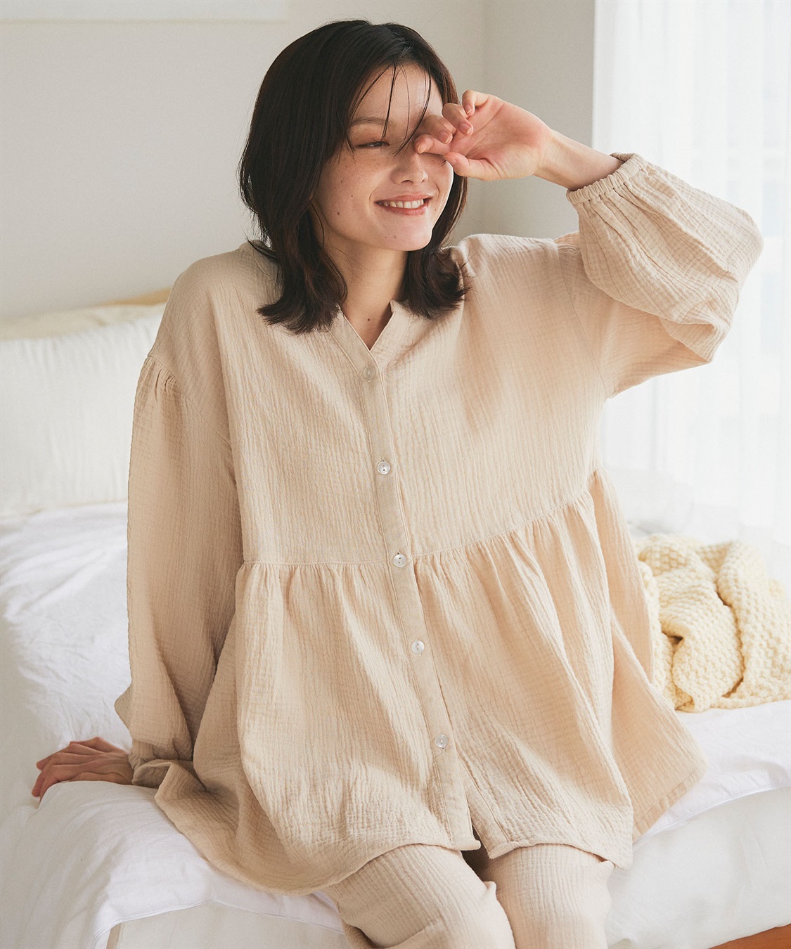 Life Style by cross marche 【LAFUKU/ラフク】ゆったり柔らかダブルガーゼパジャマ綿100％《上下セット》_sub_7