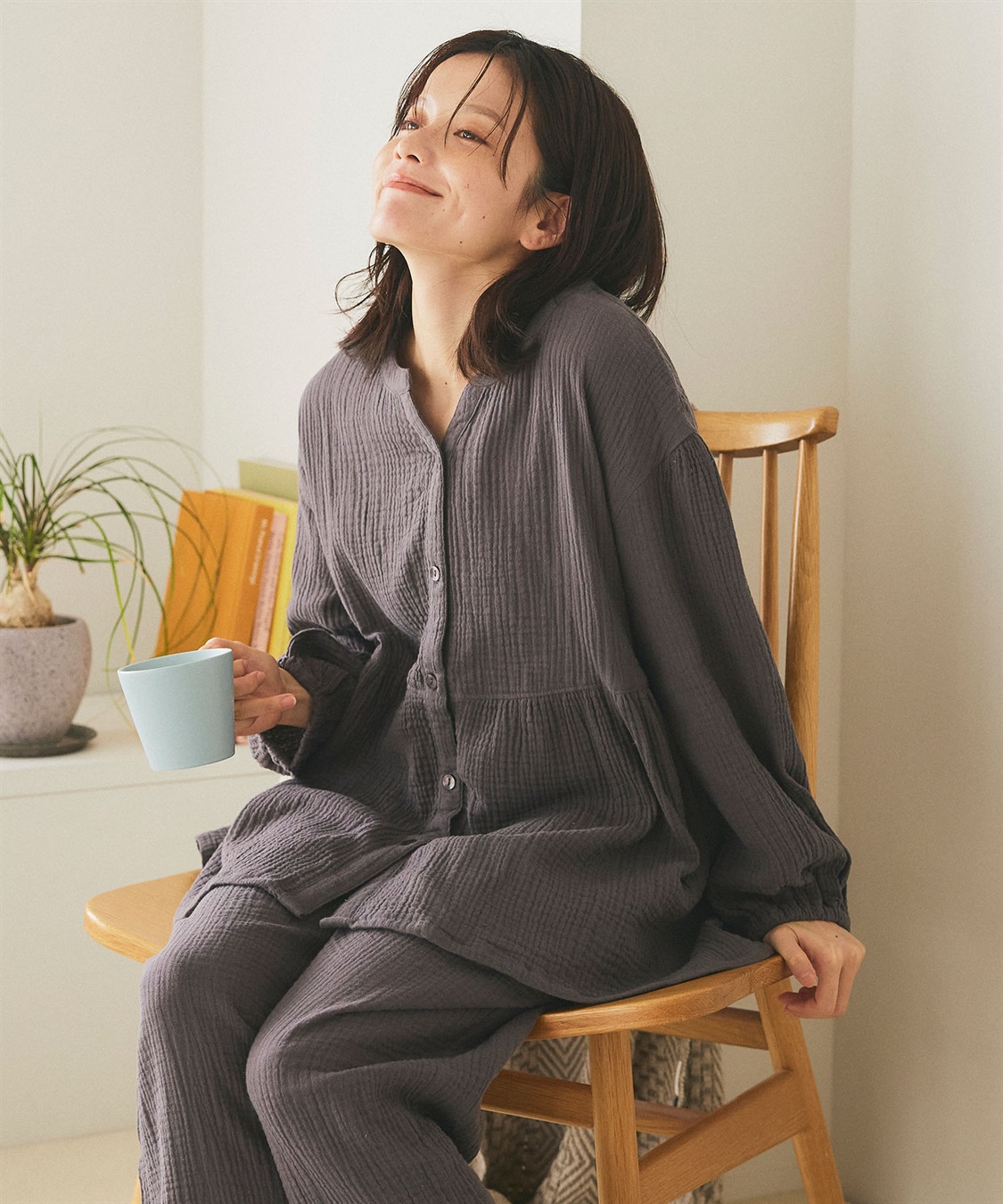 Life Style by cross marche 【LAFUKU/ラフク】ゆったり柔らかダブルガーゼパジャマ綿100％《上下セット》_sub_9