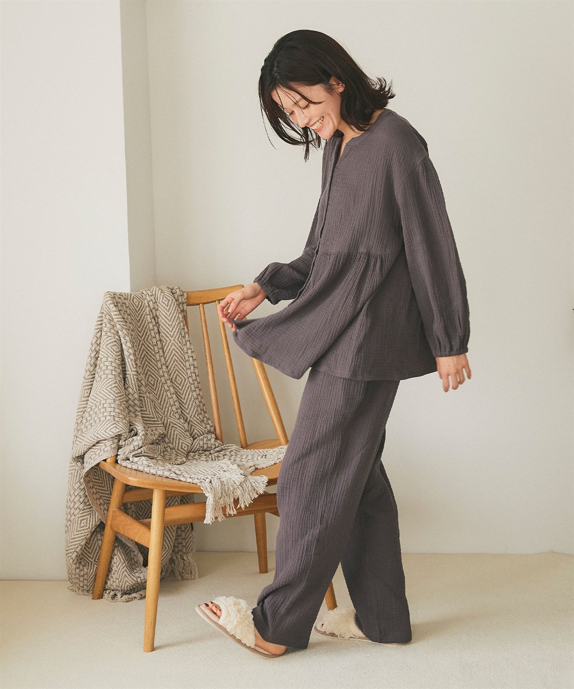 Life Style by cross marche 【LAFUKU/ラフク】ゆったり柔らかダブルガーゼパジャマ綿100％《上下セット》_sub_13