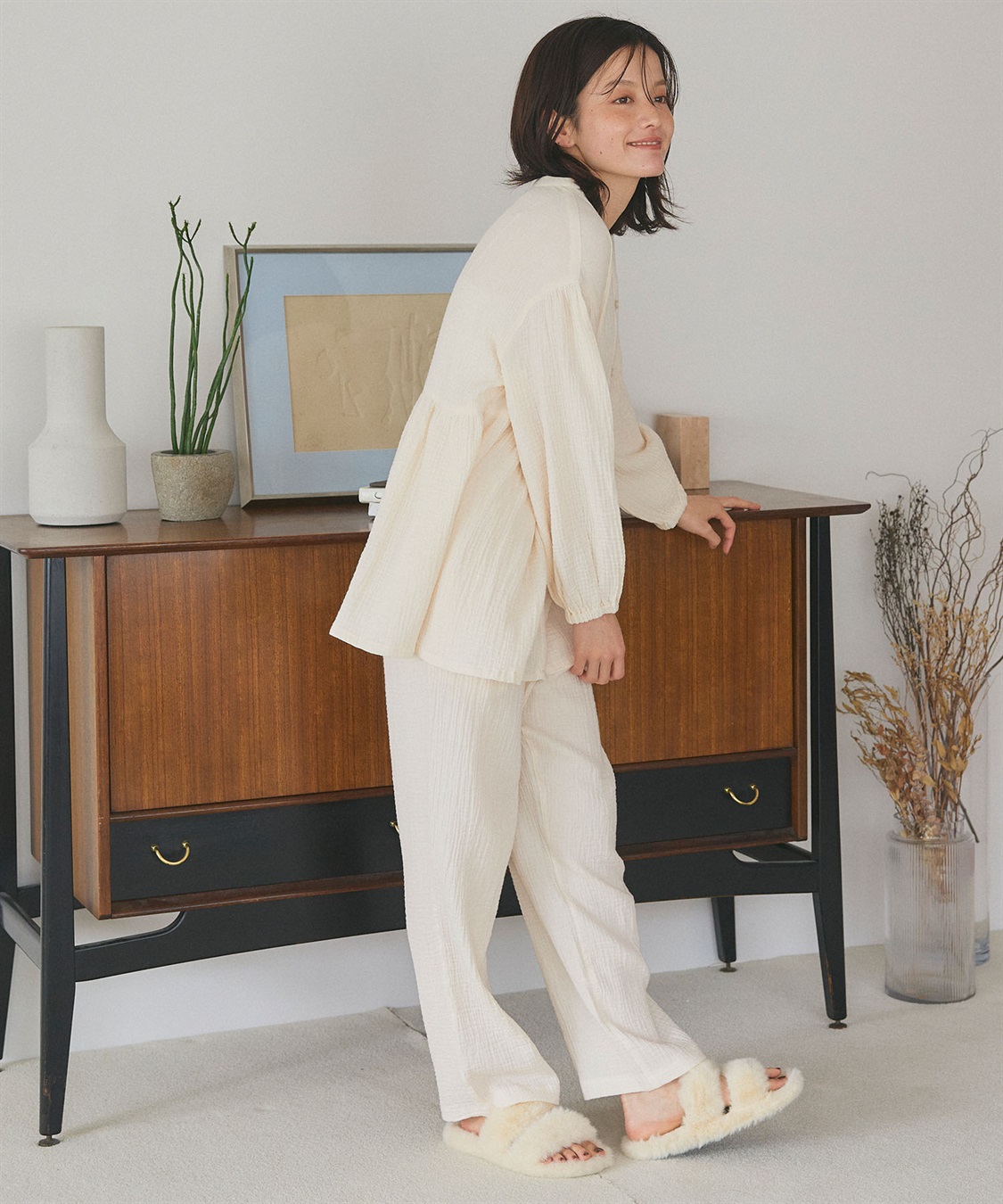 Life Style by cross marche 【LAFUKU/ラフク】ゆったり柔らかダブルガーゼパジャマ綿100％《上下セット》_sub_17