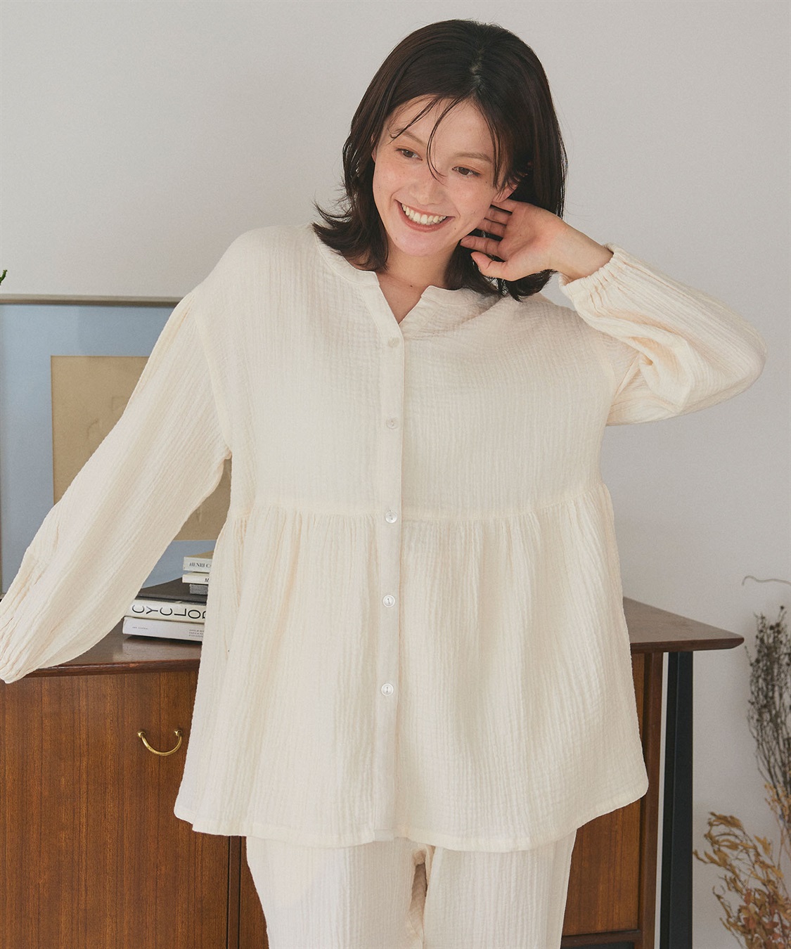 Life Style by cross marche 【LAFUKU/ラフク】ゆったり柔らかダブルガーゼパジャマ綿100％《上下セット》_sub_19