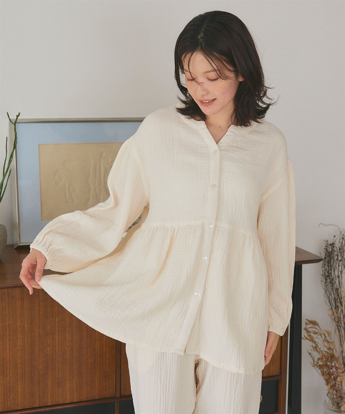 Life Style by cross marche 【LAFUKU/ラフク】ゆったり柔らかダブルガーゼパジャマ綿100％《上下セット》_sub_20