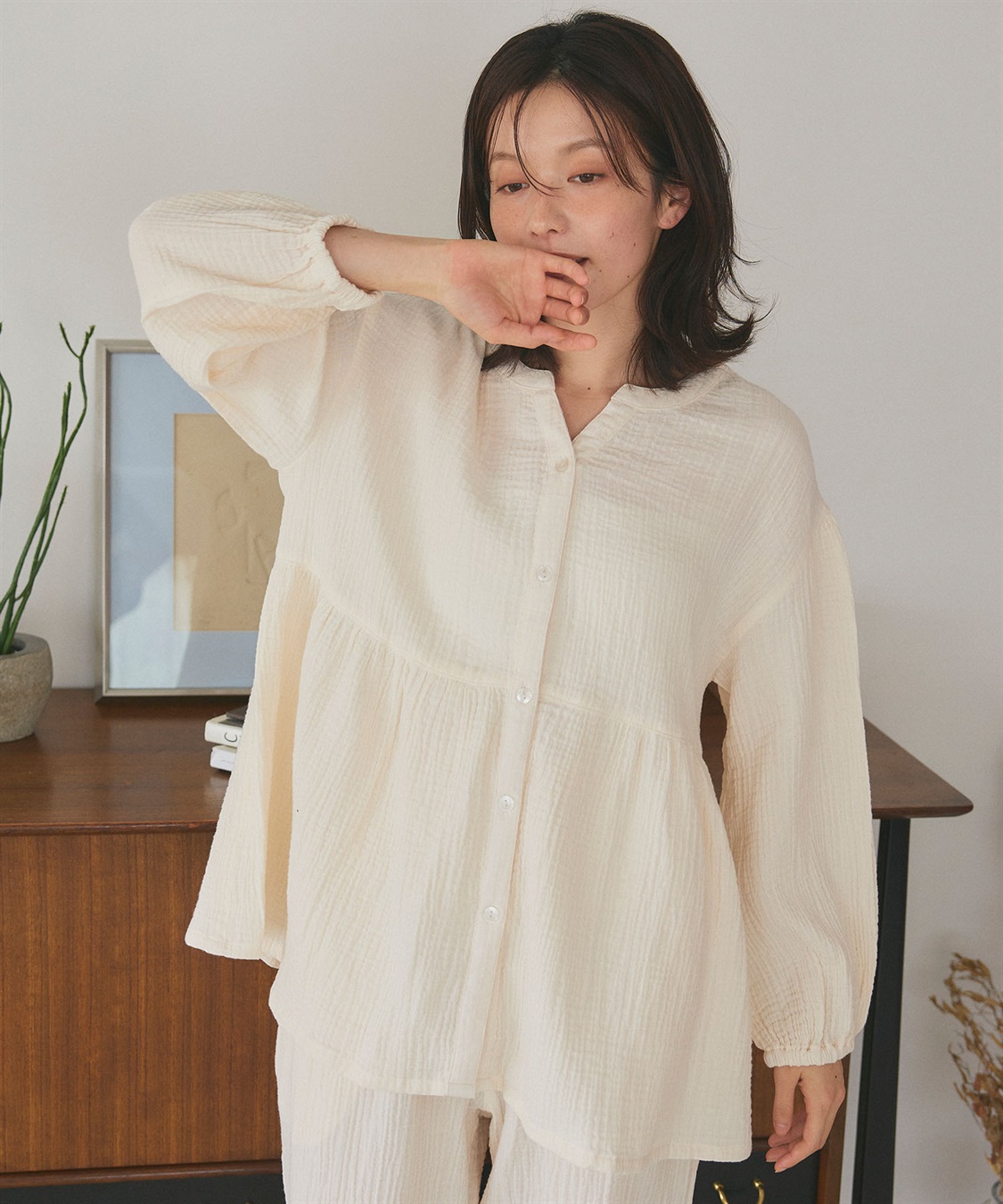 Life Style by cross marche 【LAFUKU/ラフク】ゆったり柔らかダブルガーゼパジャマ綿100％《上下セット》_sub_21