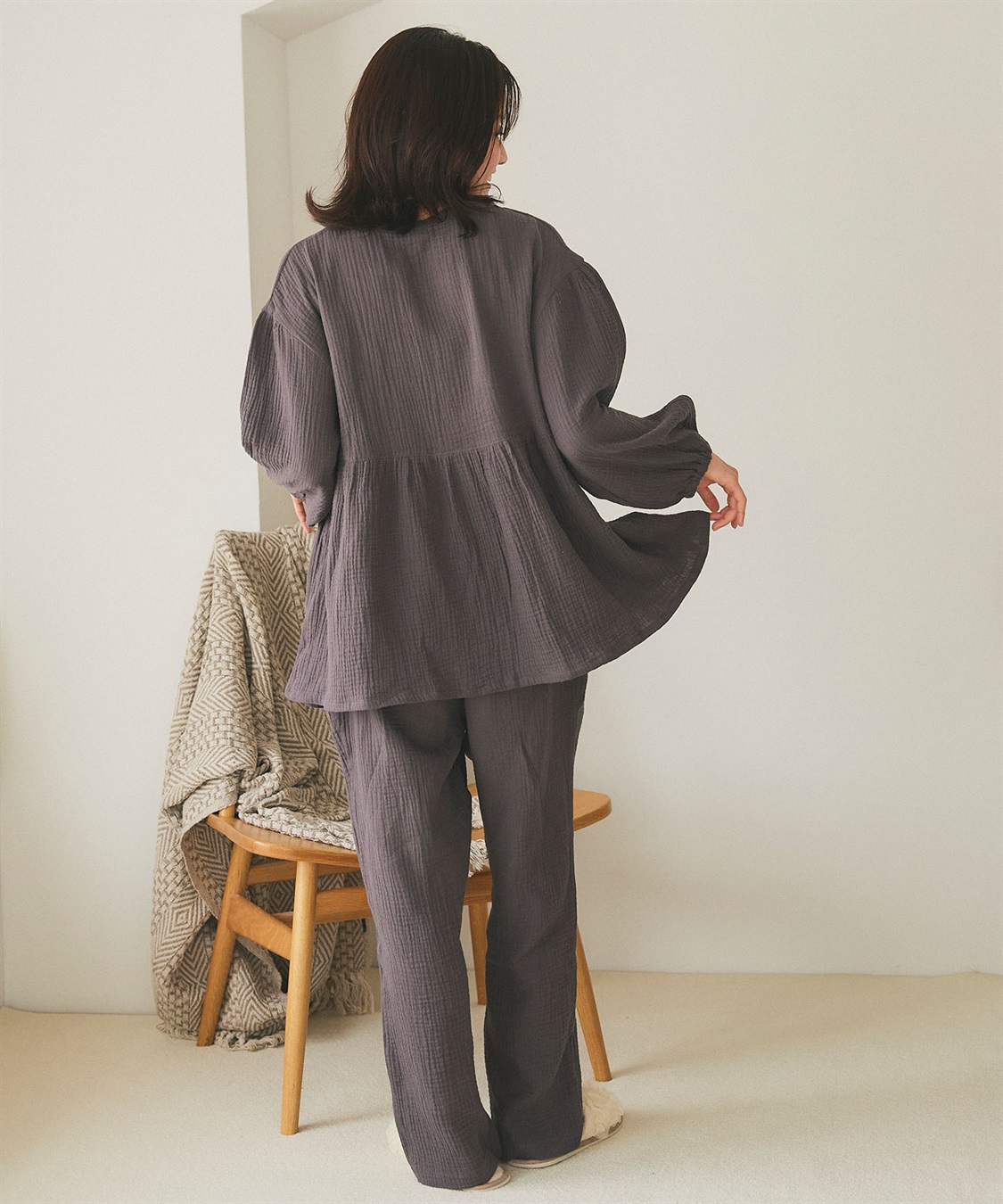 Life Style by cross marche 【LAFUKU/ラフク】ゆったり柔らかダブルガーゼパジャマ綿100％《上下セット》_sub_29