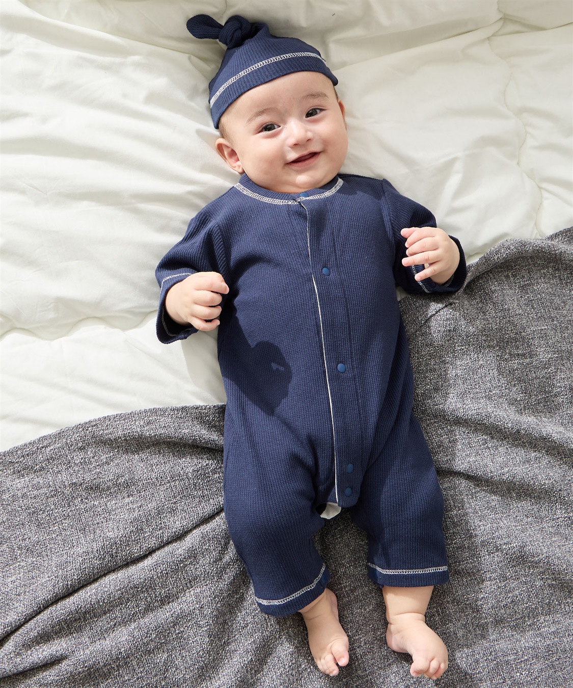 Rosemadame 【親子でお揃い】ワッフルベビー退院着_sub_2