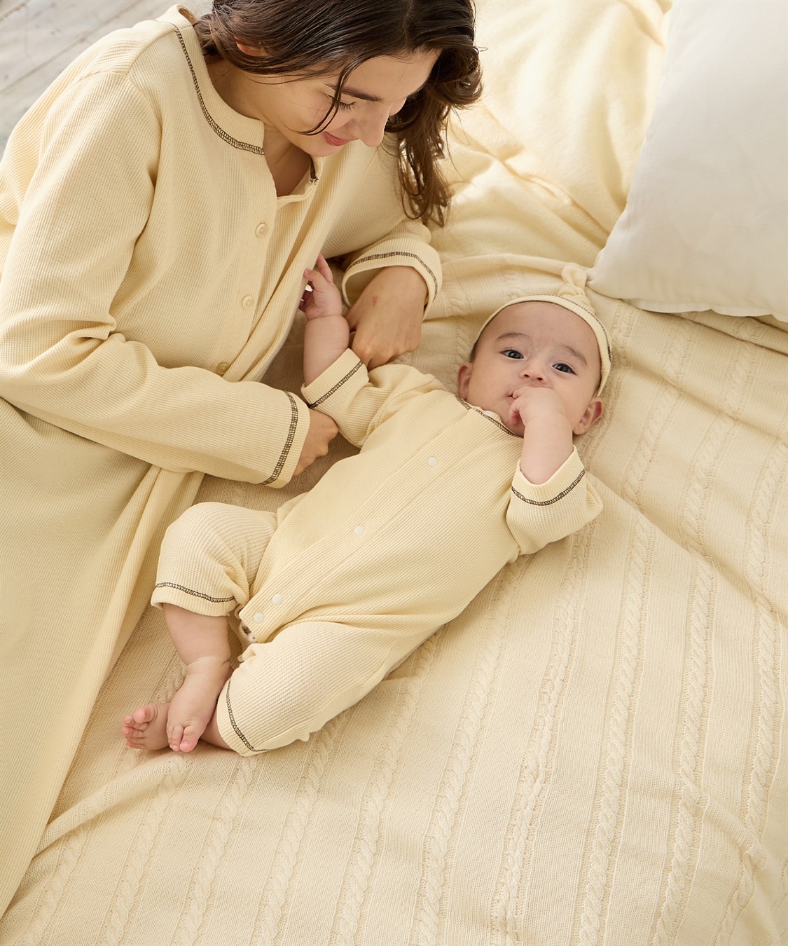 Rosemadame 【親子でお揃い】ワッフルベビー退院着_sub_5