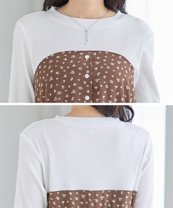 Rosemadame 小花柄ベア切替ワンピース（マタニティ/授乳服）授乳口付き 授乳楽々 妊婦服 産前・産後対応_subthumb_6