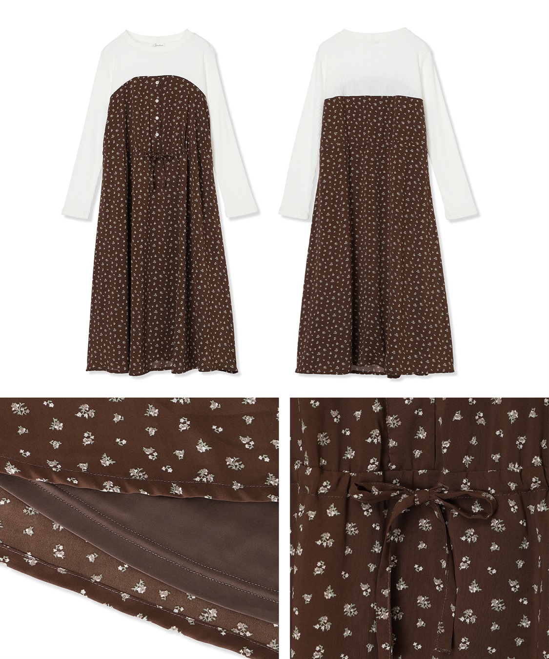 Rosemadame 小花柄ベア切替ワンピース（マタニティ/授乳服）授乳口付き 授乳楽々 妊婦服 産前・産後対応_sub_9