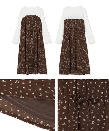 Rosemadame 小花柄ベア切替ワンピース（マタニティ/授乳服）授乳口付き 授乳楽々 妊婦服 産前・産後対応_subthumb_9