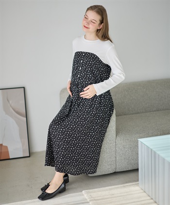 Rosemadame 小花柄ベア切替ワンピース（マタニティ/授乳服）授乳口付き 授乳楽々 妊婦服 産前・産後対応_subthumb_11