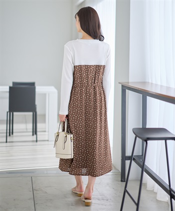 Rosemadame 小花柄ベア切替ワンピース（マタニティ/授乳服）授乳口付き 授乳楽々 妊婦服 産前・産後対応_subthumb_19