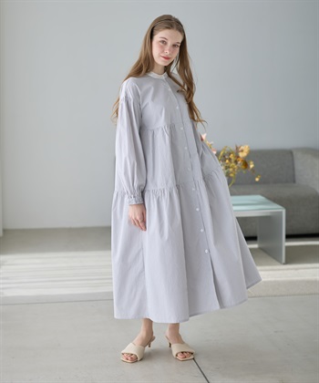 Rosemadame ストライプティアードワンピース（マタニティ/授乳服）授乳口付き 授乳楽々 妊婦服 産前・産後対応_subthumb_1