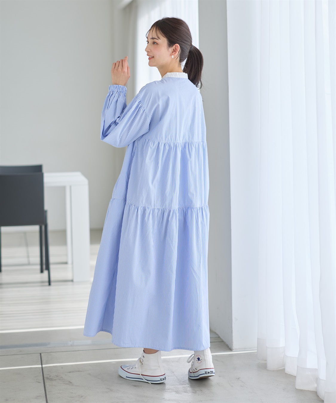 Rosemadame ストライプティアードワンピース（マタニティ/授乳服）授乳口付き 授乳楽々 妊婦服 産前・産後対応_sub_14