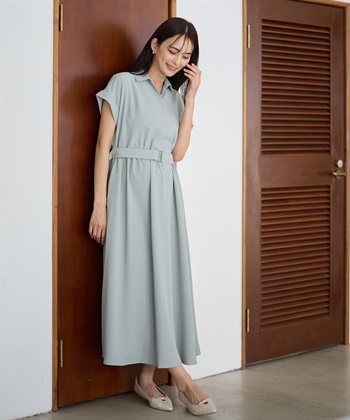 Rosemadame フレンチスリーブ スキッパ―シャツ マタニティワンピース(マタニティ&授乳服）授乳口付き 授乳楽々 妊婦服 産前・産後対応_subthumb_1