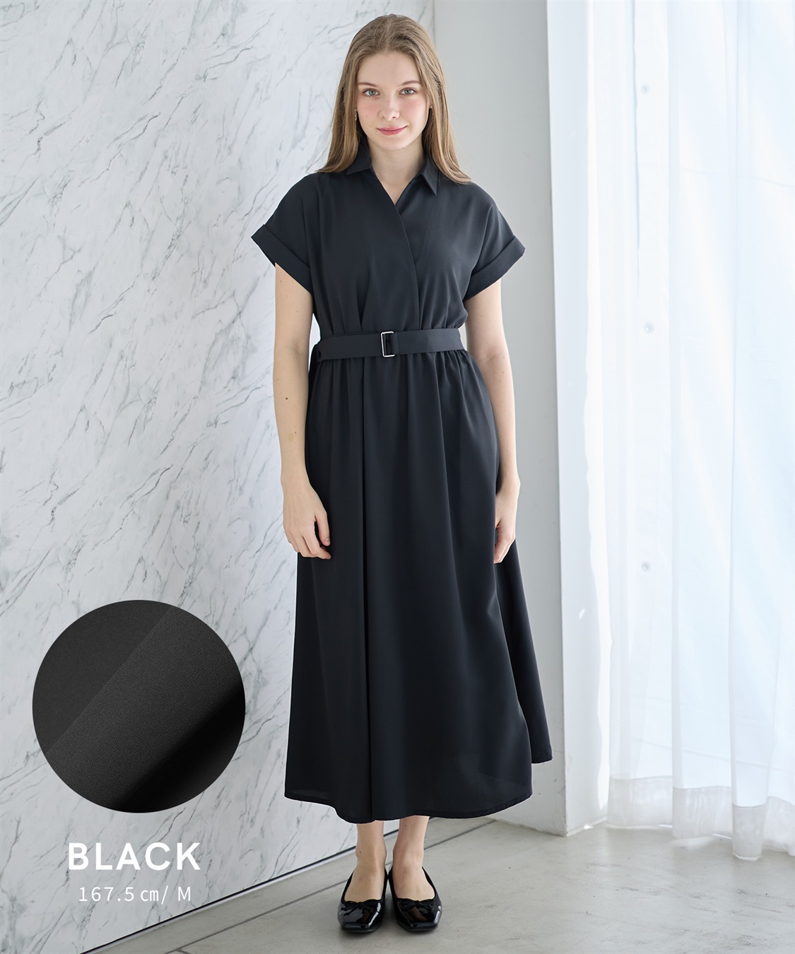 Rosemadame フレンチスリーブ スキッパ―シャツ マタニティワンピース(マタニティ&授乳服）授乳口付き 授乳楽々 妊婦服 産前・産後対応_sub_15