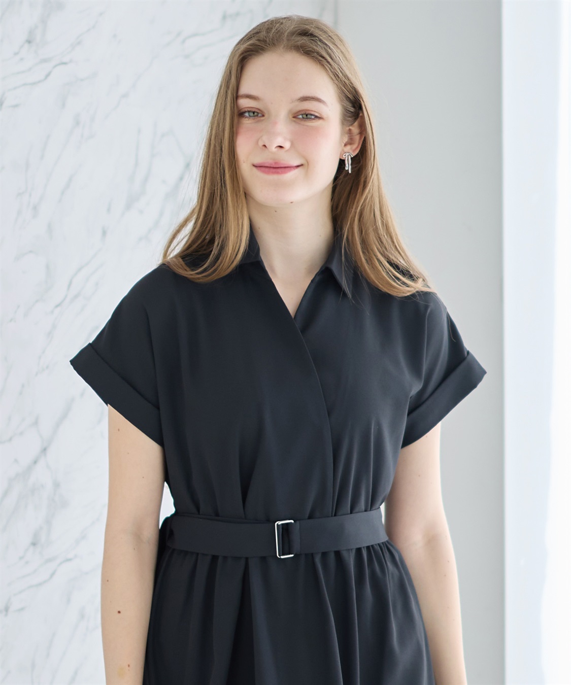 Rosemadame フレンチスリーブ スキッパ―シャツ マタニティワンピース(マタニティ&授乳服）授乳口付き 授乳楽々 妊婦服 産前・産後対応_sub_19