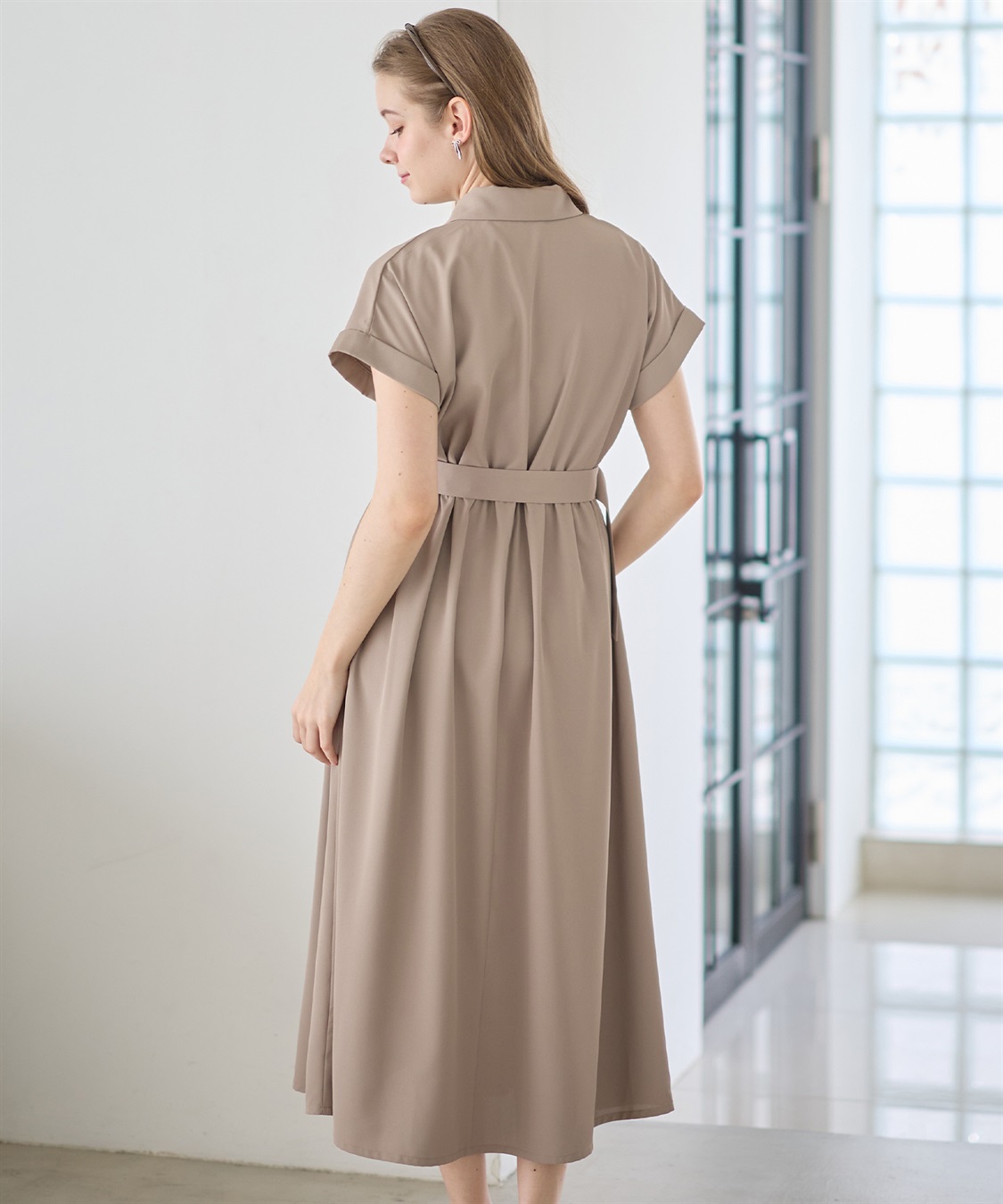 Rosemadame フレンチスリーブ スキッパ―シャツ マタニティワンピース(マタニティ&授乳服）授乳口付き 授乳楽々 妊婦服 産前・産後対応_sub_24