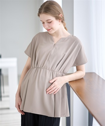 Rosemadame ウエストタック ペプラムブラウス(マタニティ&授乳服）授乳口付き 授乳楽々 妊婦服 産前・産後対応_subthumb_1