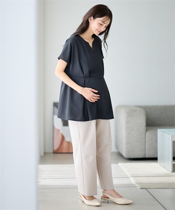 Rosemadame ウエストタック ペプラムブラウス(マタニティ&授乳服）授乳口付き 授乳楽々 妊婦服 産前・産後対応_subthumb_3