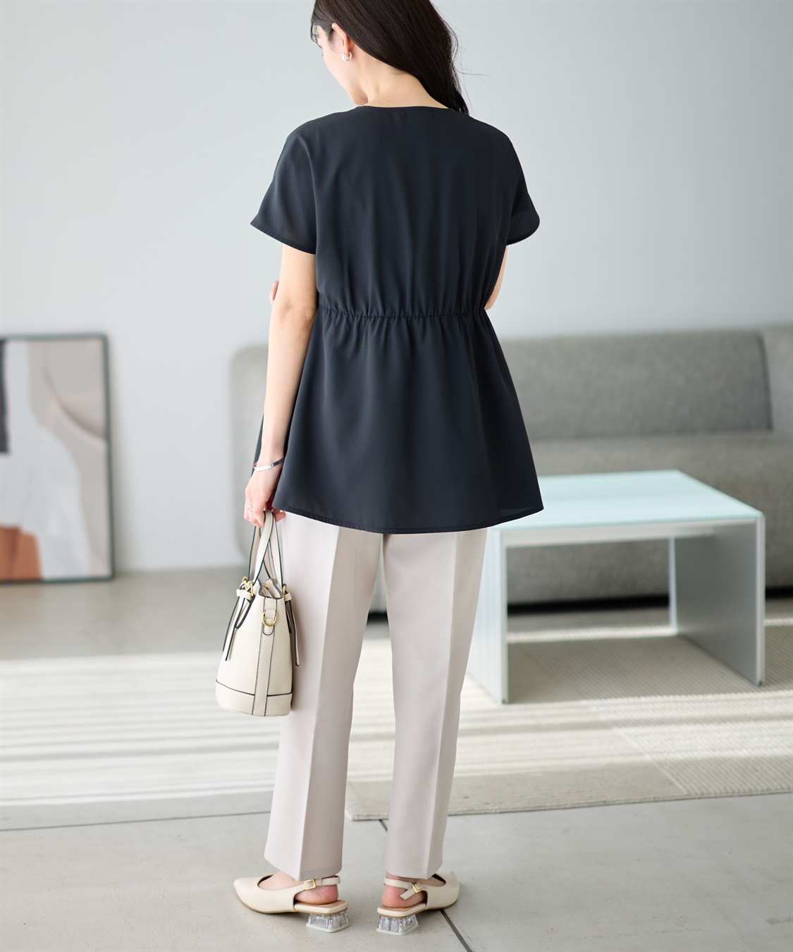 Rosemadame ウエストタック ペプラムブラウス(マタニティ&授乳服）授乳口付き 授乳楽々 妊婦服 産前・産後対応_sub_5