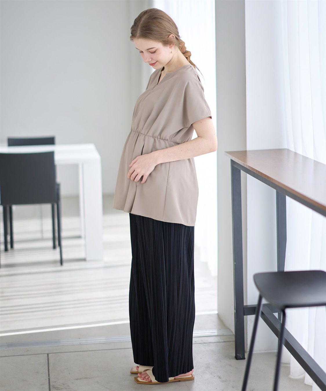 Rosemadame ウエストタック ペプラムブラウス(マタニティ&授乳服）授乳口付き 授乳楽々 妊婦服 産前・産後対応_sub_8