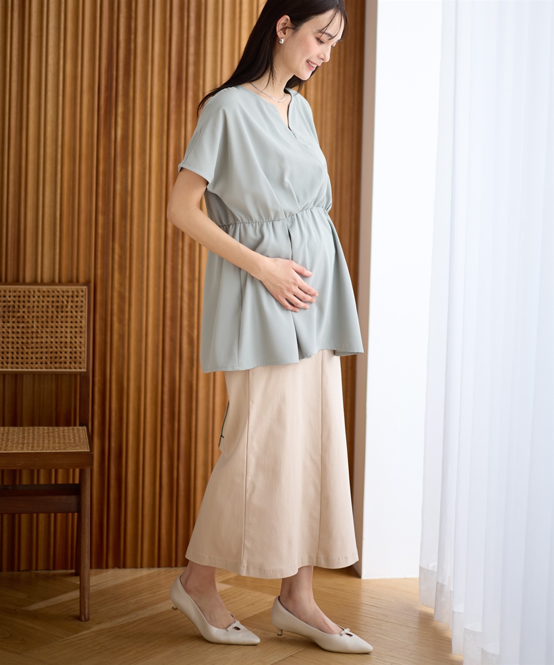 Rosemadame ウエストタック ペプラムブラウス(マタニティ&授乳服）授乳口付き 授乳楽々 妊婦服 産前・産後対応_sub_10