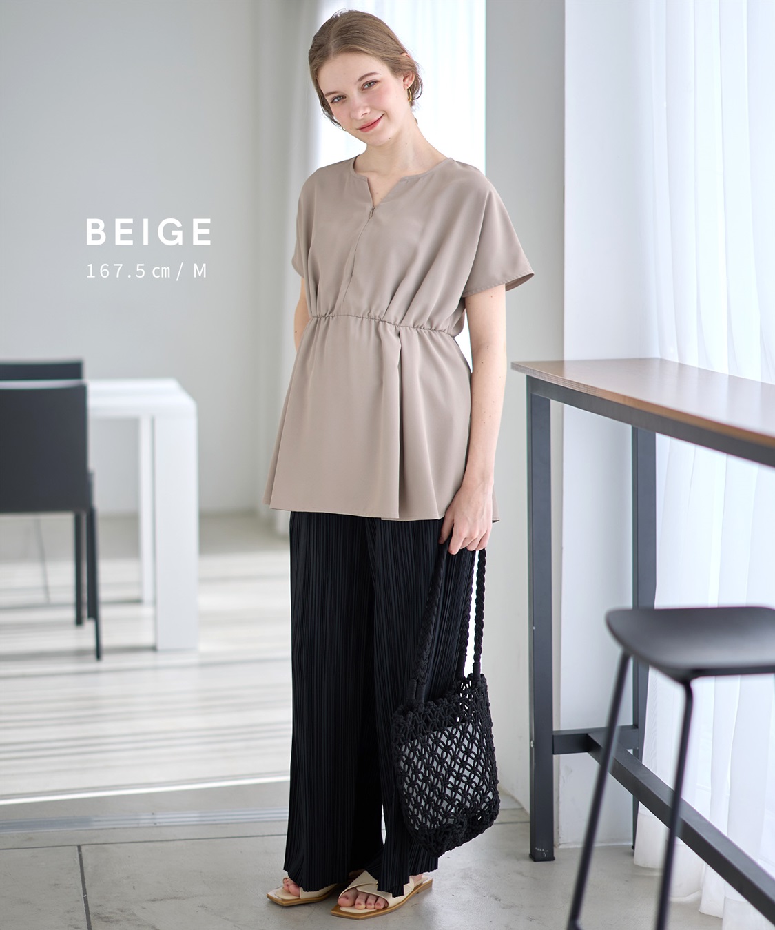 Rosemadame ウエストタック ペプラムブラウス(マタニティ&授乳服）授乳口付き 授乳楽々 妊婦服 産前・産後対応_sub_18