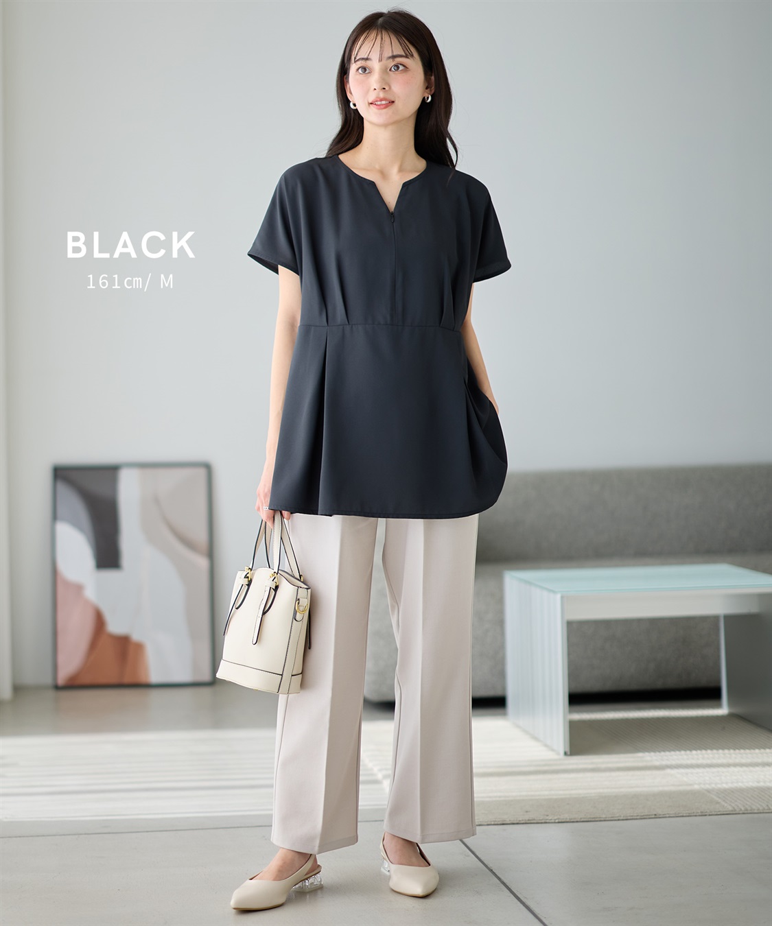 Rosemadame ウエストタック ペプラムブラウス(マタニティ&授乳服）授乳口付き 授乳楽々 妊婦服 産前・産後対応_sub_19