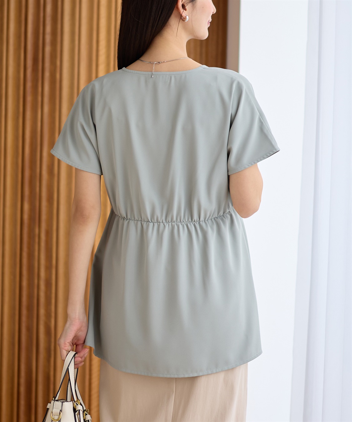 Rosemadame ウエストタック ペプラムブラウス(マタニティ&授乳服）授乳口付き 授乳楽々 妊婦服 産前・産後対応_sub_23