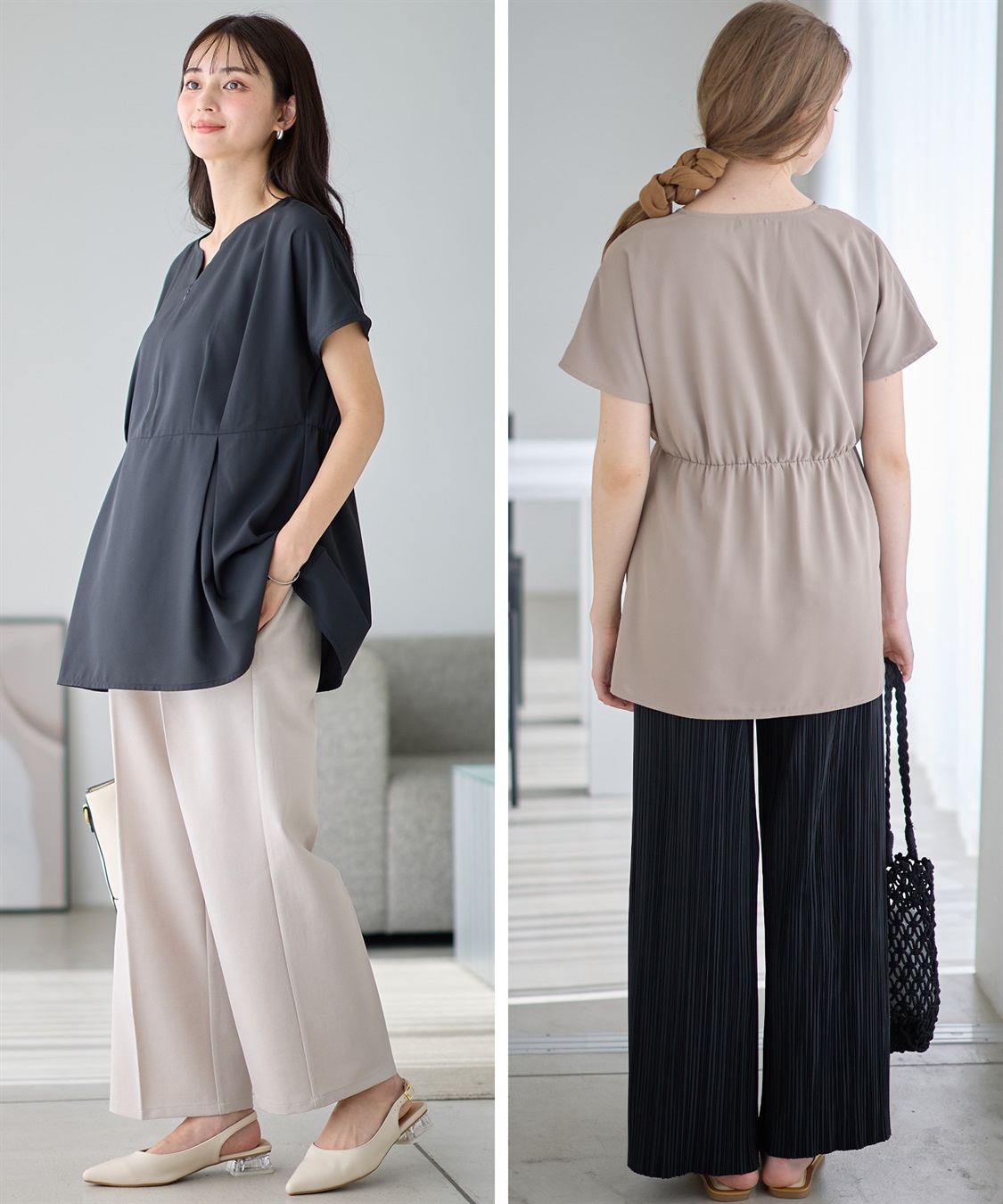 Rosemadame ウエストタック ペプラムブラウス(マタニティ&授乳服）授乳口付き 授乳楽々 妊婦服 産前・産後対応_sub_24