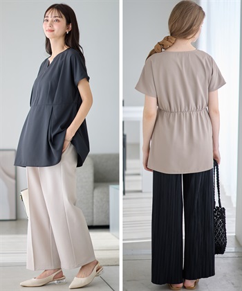 Rosemadame ウエストタック ペプラムブラウス(マタニティ&授乳服）授乳口付き 授乳楽々 妊婦服 産前・産後対応_subthumb_24