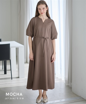 Rosemadame ランタンスリーブウエストリボン付きワンピース（マタニティ/授乳服）授乳口付き 授乳楽々 妊婦服 産前・産後対応_subthumb_12