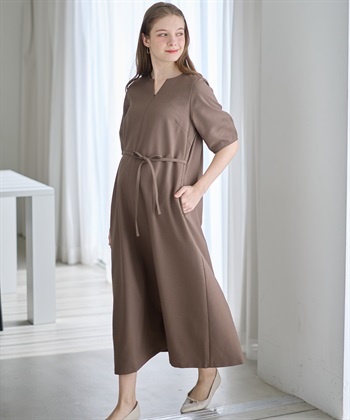 Rosemadame ランタンスリーブウエストリボン付きワンピース（マタニティ/授乳服）授乳口付き 授乳楽々 妊婦服 産前・産後対応_subthumb_13